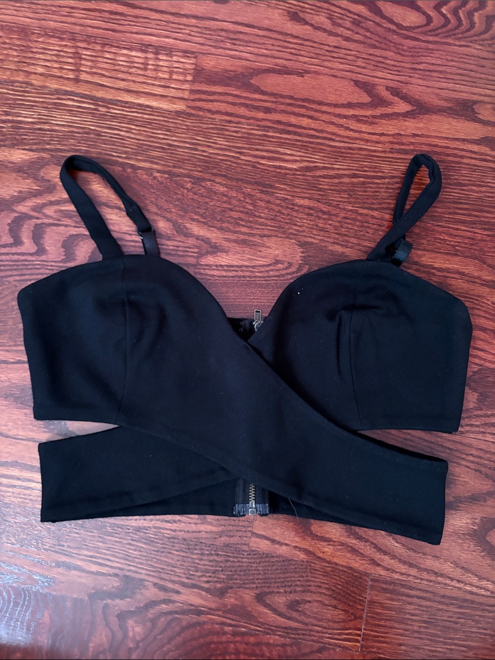 Dynamite Black Cross-Front Crop Top